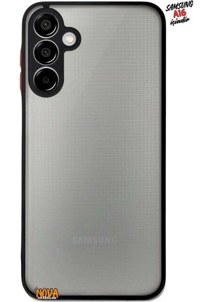 Samsung Galaxy A16 - Yanları Soft Silikon Arkası Mat Yarı Saydam Kapak/kılıf MNTRL33 - Siyah