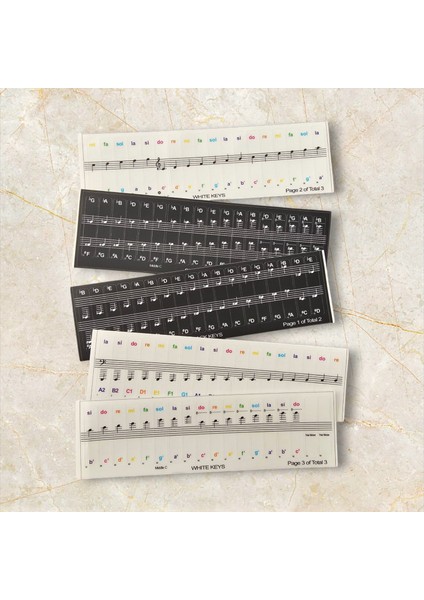 Piyano Org Klavye Piyano Tuşları Için Nota renkli Sticker Etiketi 37-49-54-61-88 Tuşlara Uygun