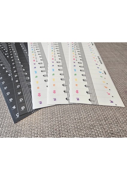 Piyano Org Klavye Piyano Tuşları Için Nota renkli Sticker Etiketi 37-49-54-61-88 Tuşlara Uygun