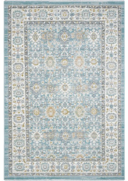 Zaraf Su Yeşili Halı Etnik Desenli Eskitme Vintage Ev Oda Halısı Oturma Odası Salon İnce Yazlık Halı