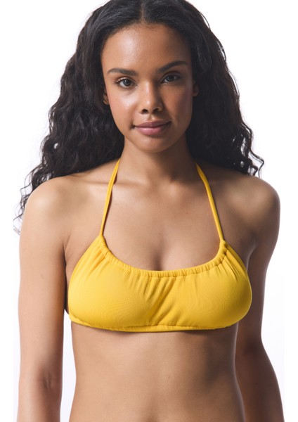 Marıgold Minimal Kesim Sarı Bandeau Bikini Üstü fiyatları