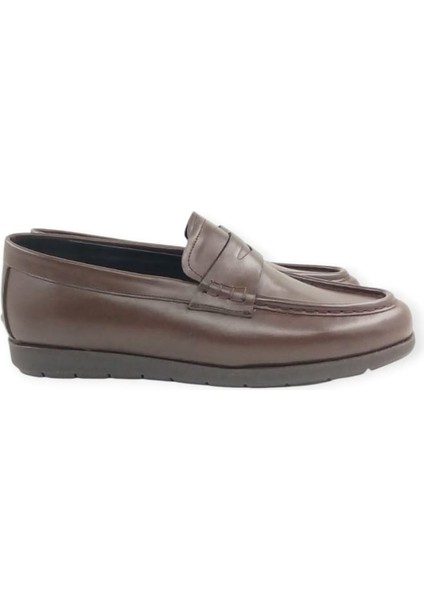 10425LZT54 Erkek Günlük Loafer Kahverengi Anilin