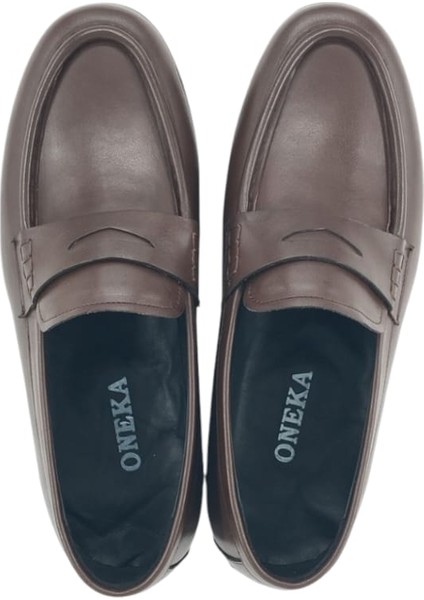 10425LZT54 Erkek Günlük Loafer Kahverengi Anilin