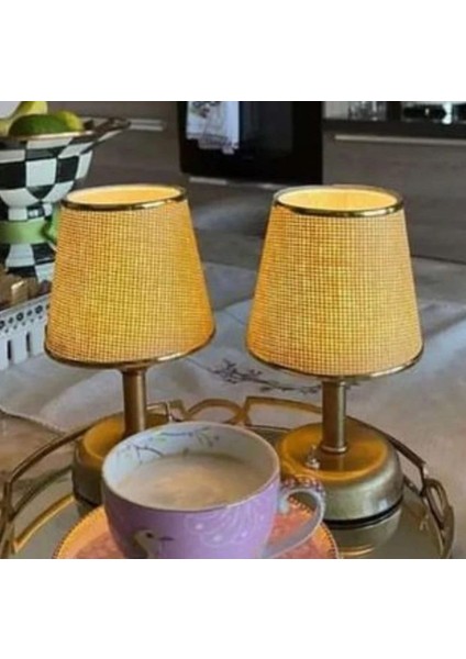 Mylights Minik Pilli Abajur Gece Lambası Ledli Pilli Abajur Masa Lambası