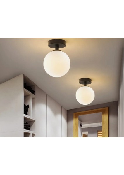 Mylights Tek Fiyatıdır Avize Retro Tekli Plofonyer Avize E27 Duylu Opla Camlı