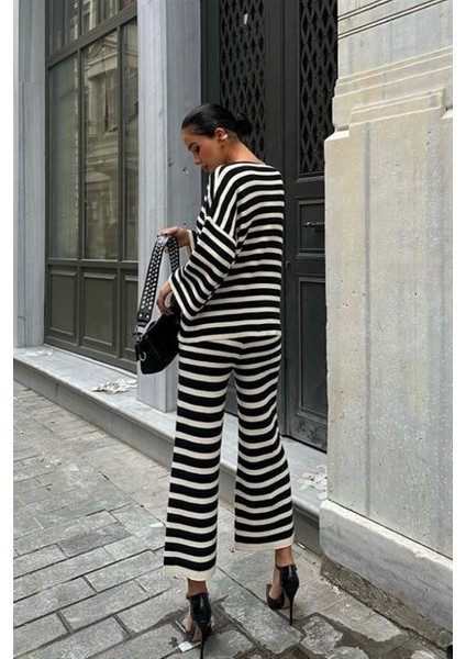 Candy Çizgili Straight Fit Pantolon Takım 9705-015