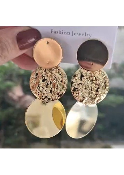 Sofistike Gold Küpe-Paslanmaz Çelik fiyatları