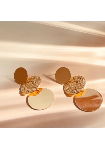 Sofistike Gold Küpe-Paslanmaz Çelik indirimleri