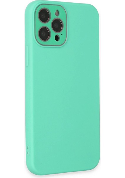 Iphone 12 Pro Kılıf Lansman Glass Kapak - Turkuaz Bstmy