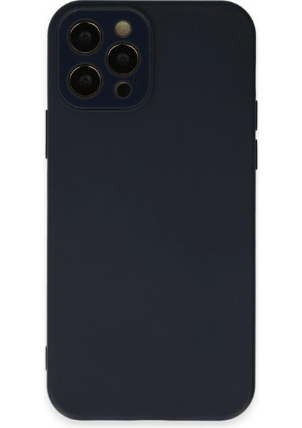 Iphone 12 Pro Max Kılıf Lansman Glass Kapak - Lacivert Bstmy