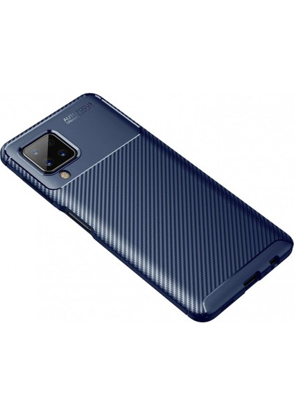 Samsung Galaxy A22 Kılıf Auto Focus Karbon Kapak - Lacivert Bstmy