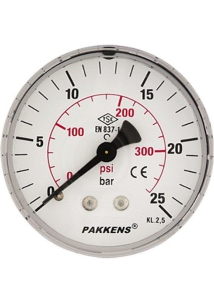 0-40 Bar 63 mm Arkadan Bağlantılı Kuru Manometre G 1/4 Inç