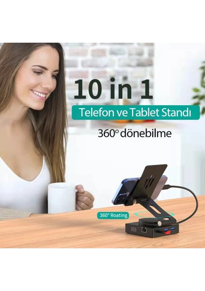 Dönüştürücü 10IN1 Hub 116 - Gri Bstmy