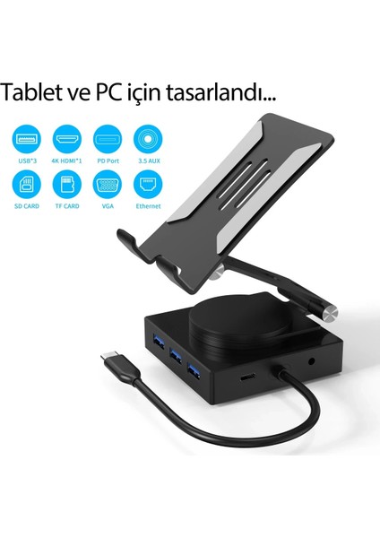 Dönüştürücü 10IN1 Hub 116 - Gri Bstmy