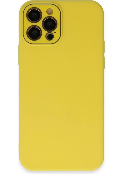 Iphone 12 Pro Kılıf Lansman Glass Kapak - Sarı Bstmy