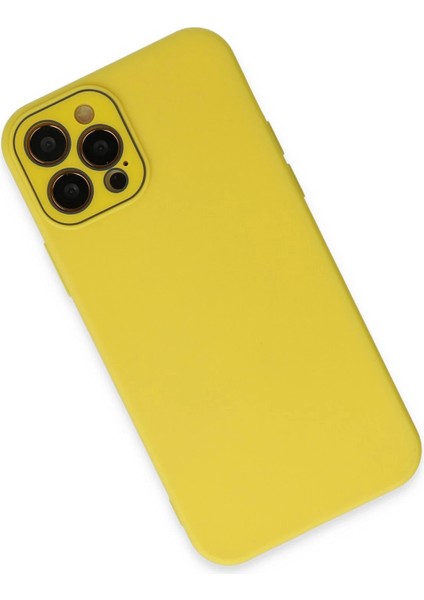 Iphone 12 Pro Kılıf Lansman Glass Kapak - Sarı Bstmy