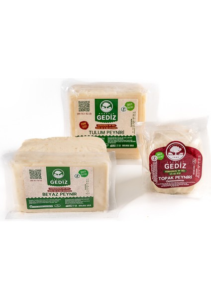 Mevsim Lezzetleri Paketi /gediz Tulum Peyniri (Koyun, Keçi, İnek Sütlerinden) 500gr - Gediz Beyaz Peynir (Koyun, Keçi, İnek Sütlerinden) 700gr - Gediz Keçi Topak Peynir 400 gr