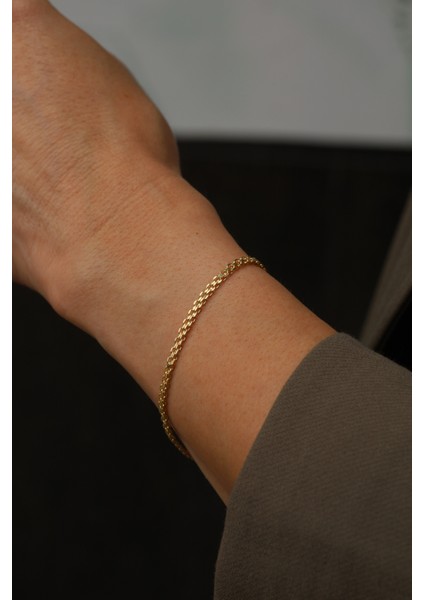 14 Ayar Altın Basamak Zincir Bileklik