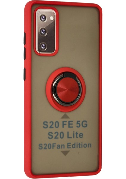 Samsung Galaxy S20 Fe Kılıf Montreal Yüzüklü Silikon Kapak - Kırmızı Bstmy fiyatları