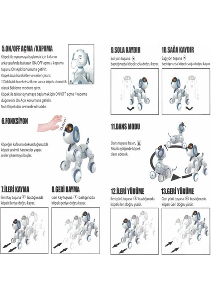 Uzaktan Kumandalı 30 Fonksiyon Akıllı Interaktif Öğretici Robot Oyuncak