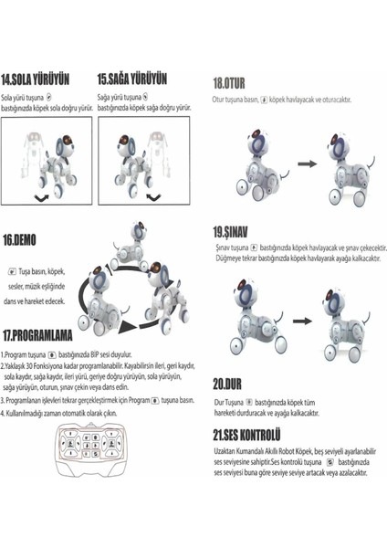 Uzaktan Kumandalı 30 Fonksiyon Akıllı Interaktif Öğretici Robot Oyuncak