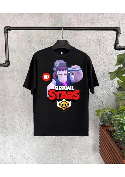 Unisex Bisiklet Yaka Kısa Kol Baskılı Çocuk T-Shirt - Siyah