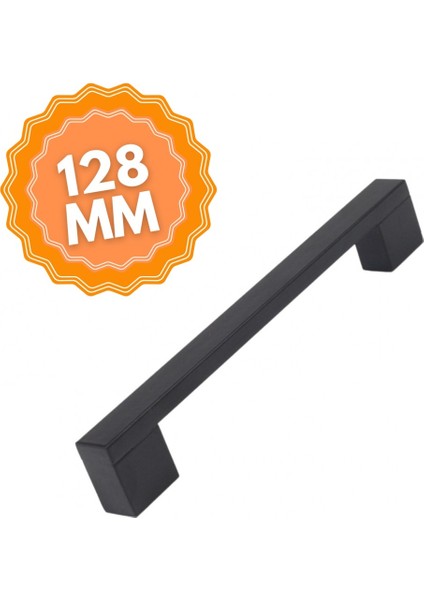 Alüminyum Köprü Siyah 128 mm Kulp Lüks Country Mutfak Mobilya Dolap Çekmece Kulpu