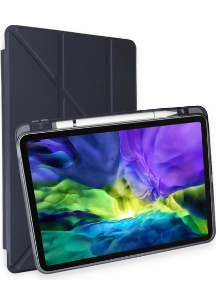 Ipad Pro 11 (2021) Kılıf Kalemlikli Hugo Tablet Kılıfı - Lacivert Bstmy