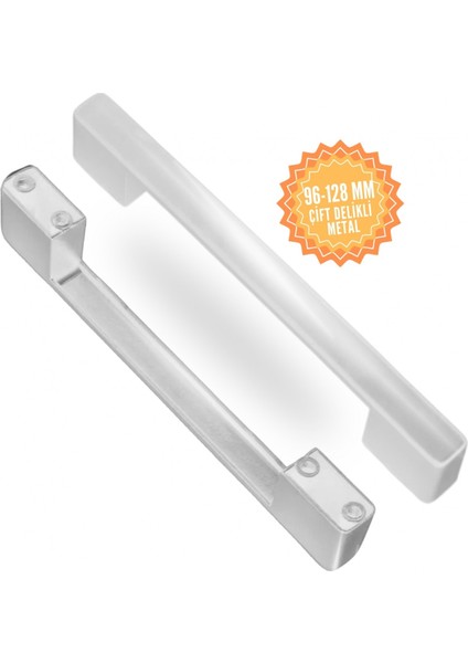 Zamak Köprü Krom 96-128 mm Çift Delikli Kulp Lüks Country Mutfak Mobilya Dolap Çekmece Kulpu