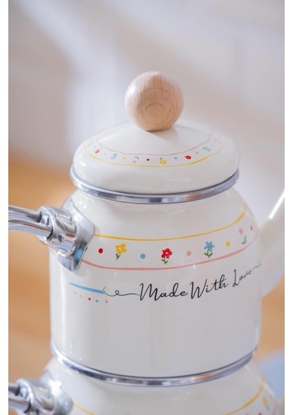 Made With Love Emaye Mini Çaydanlık Takımı