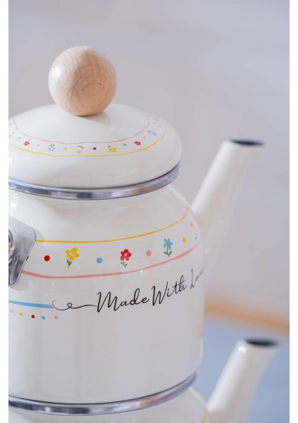 Made With Love Emaye Mini Çaydanlık Takımı