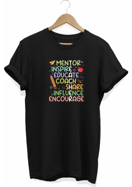 24 Kasım Öğretmenler Günü Baskılı T-Shirt - Siyah