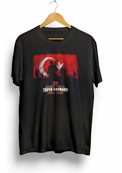 30 Ağustos Atatürk Baskılı T-Shirt - Siyah