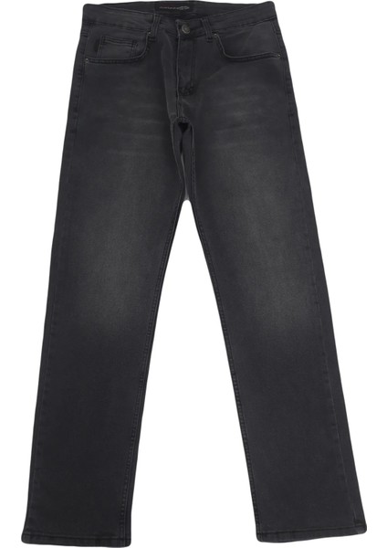 Fistan Store Erkek Füme Yüksek Bel Rahat Kesim Boru Paça Büyük Beden Jean Pantolon