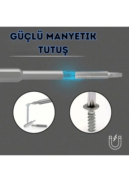 25 Parça 24 Farklı Uçlu Mıknatıslı 25 In 1 Tornavida Seti