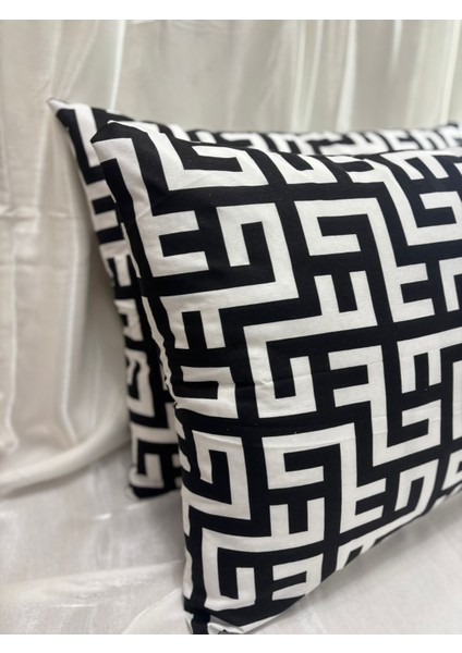 2 Adet Labirent Fermuarlı Yastık Kılıfı | 50X70 cm | %90 Pamuk