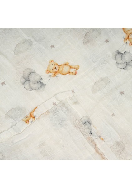 Müslin Örtü ve Pike %100 PAMUK-120X120CM-HAPPY Bear fırsatları