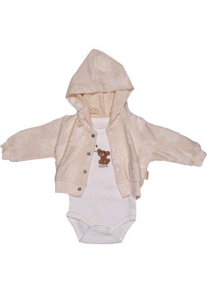 Yenidoğan Pamuklu Ayıcık Temalı Patikli 3'lü Bebek Takımı – Kapüşonlu Hırka, Zıbın ve Patikli Alt 0-3 Ay fiyatları