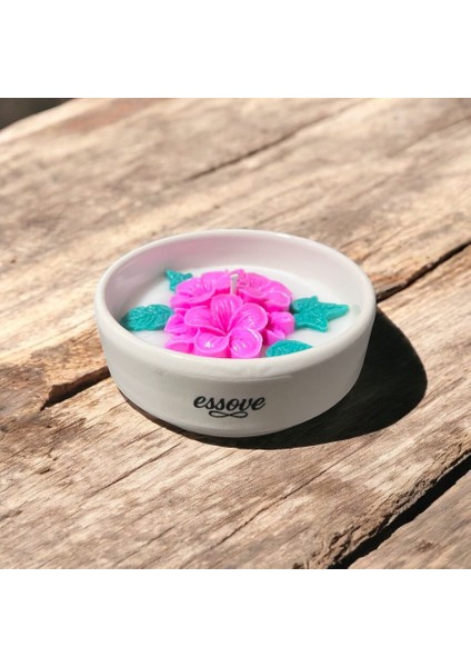 Egzotik Kokulu Pembe Çiçek Mum