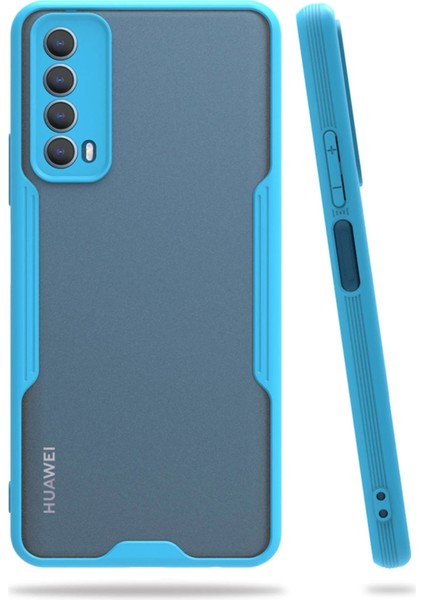Huawei P Smart 2021 Kılıf Platin Silikon - Mavi Bstmy