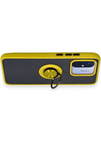 Xiaomi Redmi 12C Kılıf Montreal Yüzüklü Silikon Kapak - Sarı Bstmy
