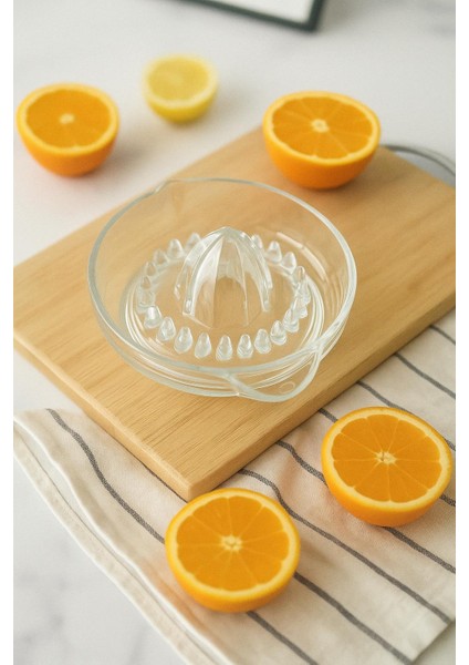 Akrilik Şeffaf Narenciye Limon & Portakal Sıkacağı Pratik Portakal Sıkacağı
