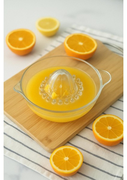 Akrilik Şeffaf Narenciye Limon & Portakal Sıkacağı Pratik Portakal Sıkacağı