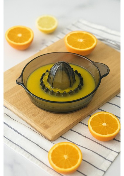 Akrilik Füme Narenciye Limon & Portakal Sıkacağı Pratik Portakal Sıkacağı