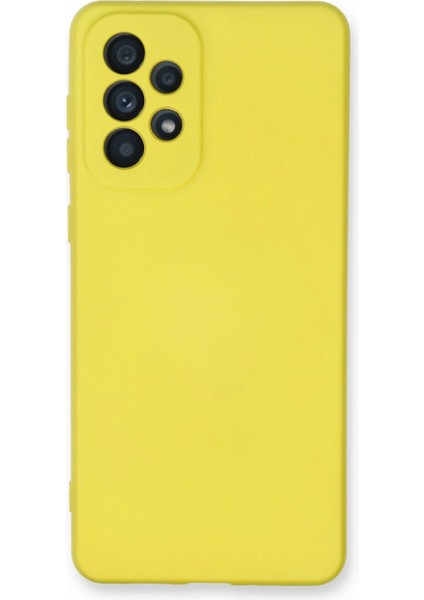 Samsung Galaxy A73 5g Kılıf Nano Içi Kadife Silikon - Sarı Bstmy