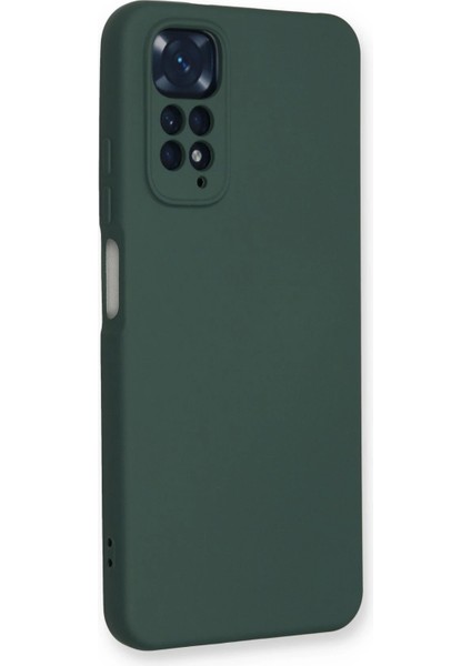 Xiaomi Redmi Note 11 Kılıf Nano Içi Kadife Silikon - Koyu Yeşil Bstmy