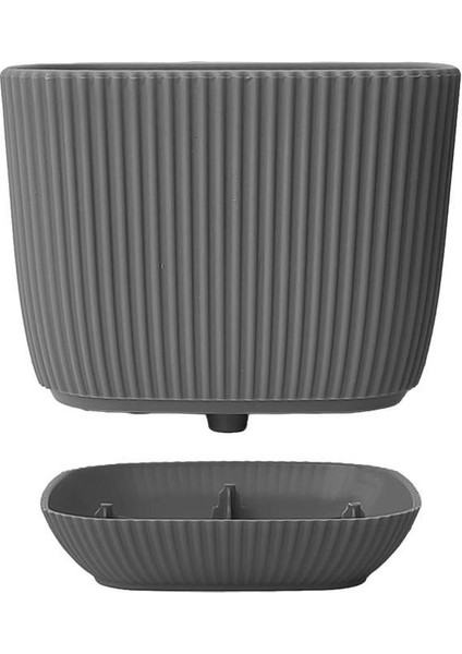 KRS-384 Dekoratif Plastik Mercan Kare Saksı 4 Litre No 4