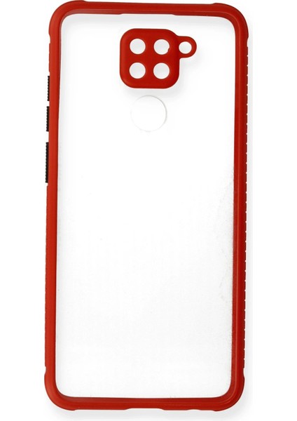 Xiaomi Redmi Note 9 Kılıf Miami Şeffaf Silikon - Kırmızı Bstmy