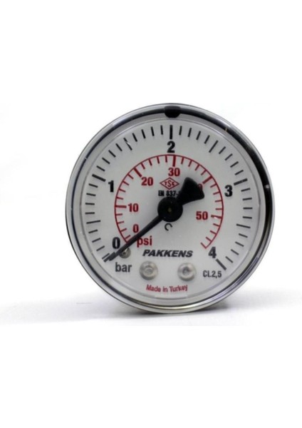 0-4 Bar 50 mm Arkadan Bağlantılı Kuru Manometre G 1/8 Inç
