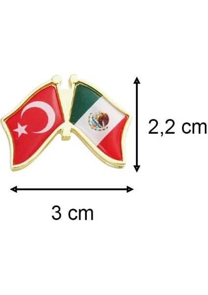 Metal Üzeri Damla Etiket Türkiye Meksika Bayrak Yaka Rozeti 1 Adet fiyatları